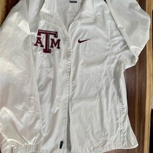 White Nike Jacket with Maroon Logo